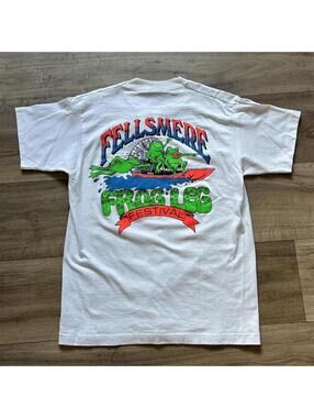 Vintage 90’s Frog Leg Festival t shirt M bright graphic